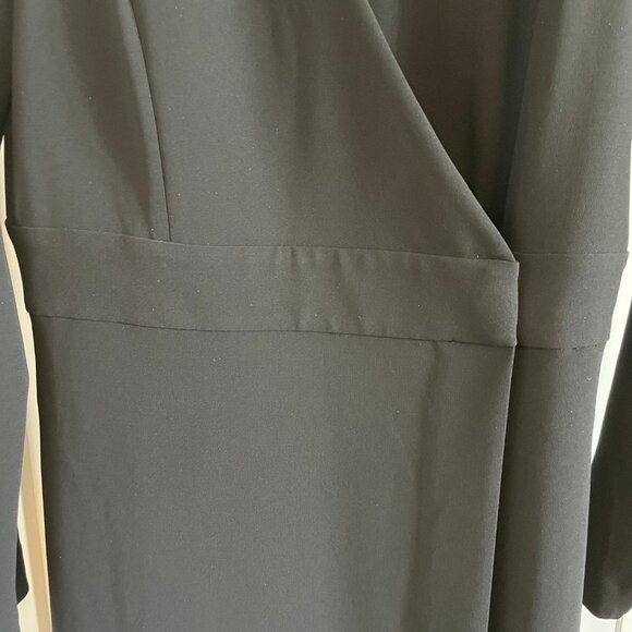 Diane Von Furstenberg Classic LS Triacetate Blend Midi Wrap Dress Blk Sz 8 NWT - Picture 5 of 16